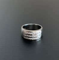 Edelstahl Ring mit Zirkonia, stainless steel