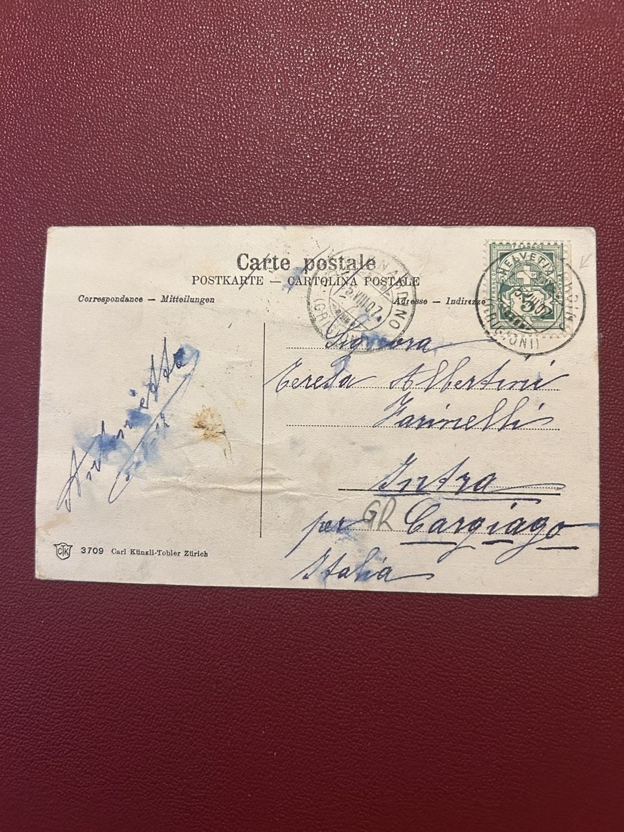 Ansichtskarten: San Bernardino 1907 – Gebraucht aus Breganzona von Milesbo 1