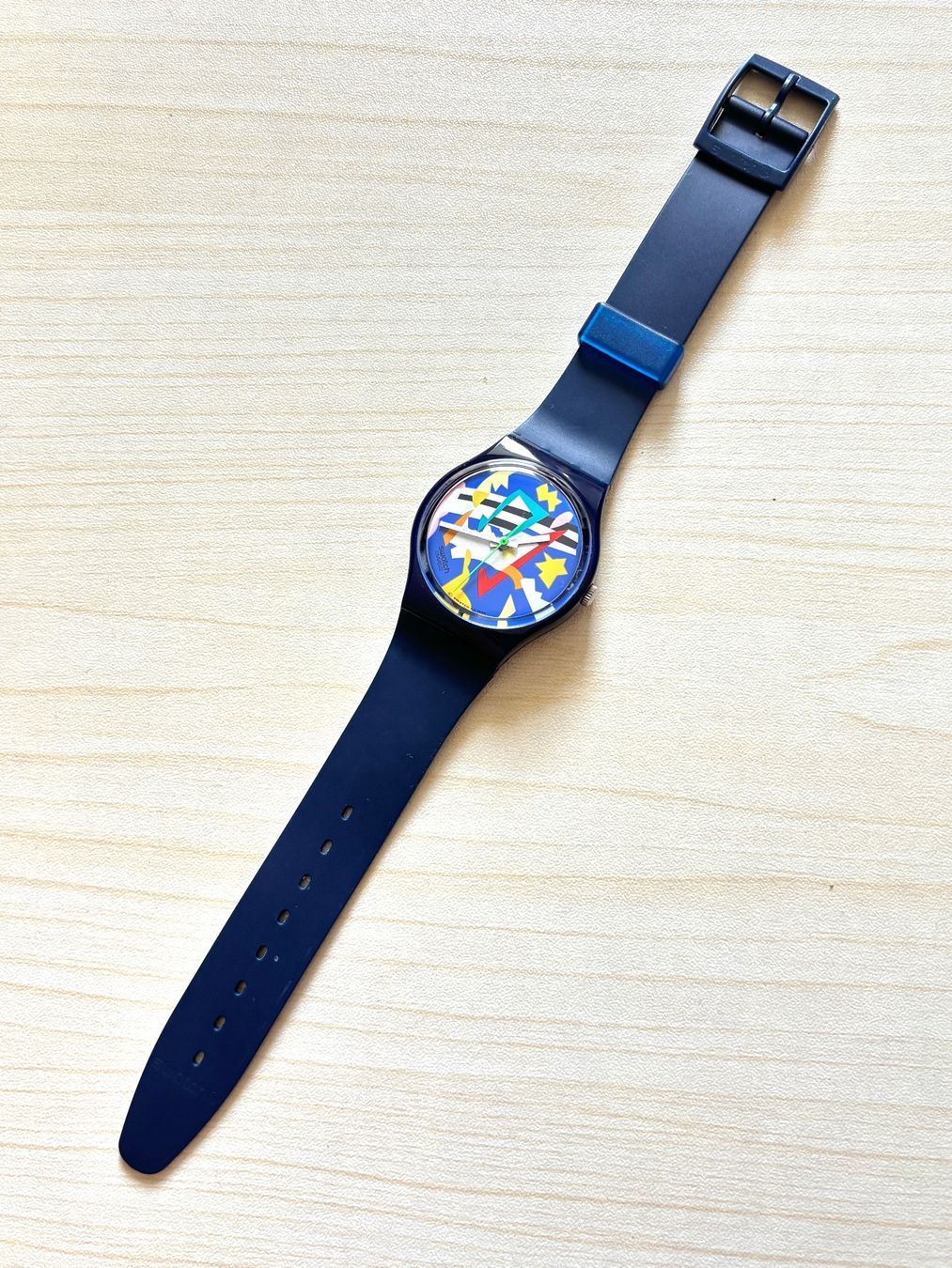 Swatch Orologi: Swatch Uhr Modell 1992 blau bunt – Usato da Grenchen venduto da chththl 1