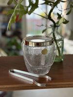 Vintage Eiswürfel Behälter Zange Glace Kristallglas