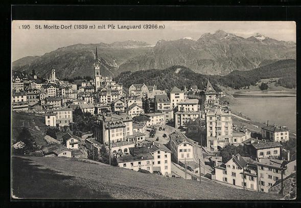 Cartoline postali: AK St. Moritz-Dorf, Fliegeraufnahme – Usato da Berlin venduto da bartko-reher