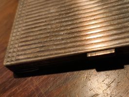 Thorens Zigaretten Etui Dose versilbert Midcentury Suisse