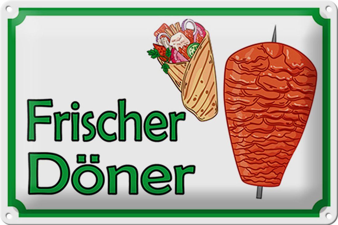 Schilder: Blechschild-FRISCHER DÖNER-Hinweisschild – Neu und originalverpackt aus Rupperswil von big-one-sale