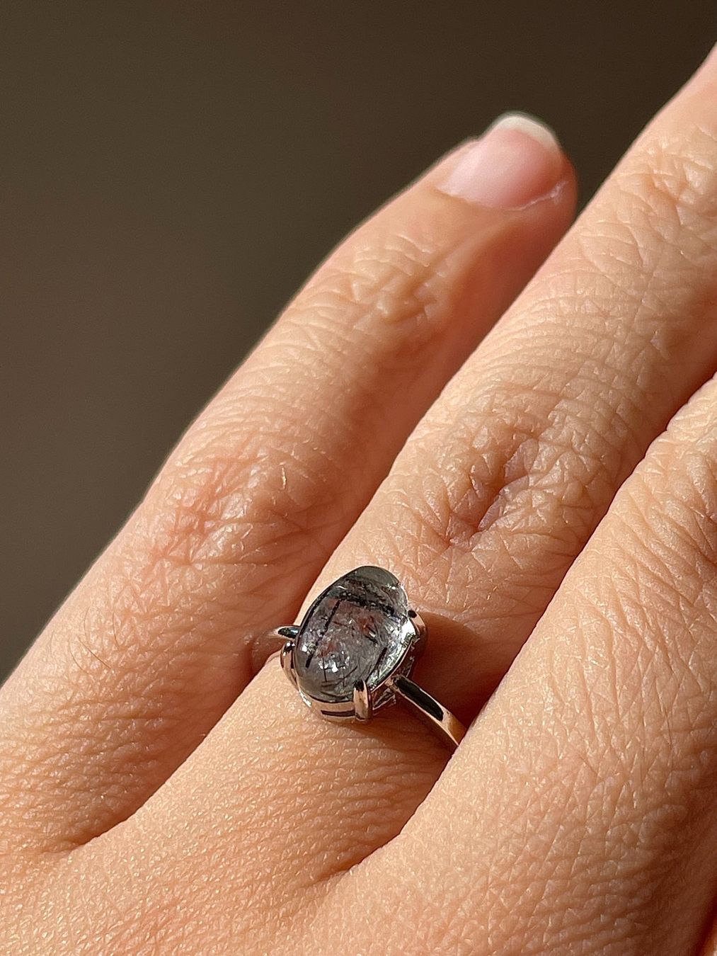 Anelli: 100 % echter schwarzer Rutilquarz-Ring – Edelsteinring. – Nuovo e nell'imballaggio originale da Schiers venduto da sisikristall 4
