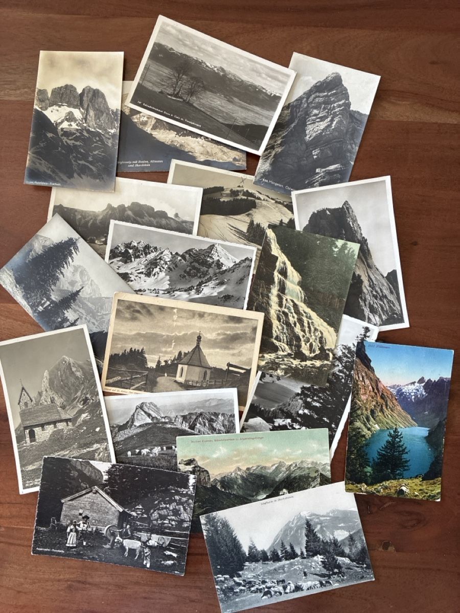 Cartoline postali: 55 Ansichtskarten Schweiz diverse Kanton Appenzell  – Usato da Oftringen venduto da Cla.vD.74 2