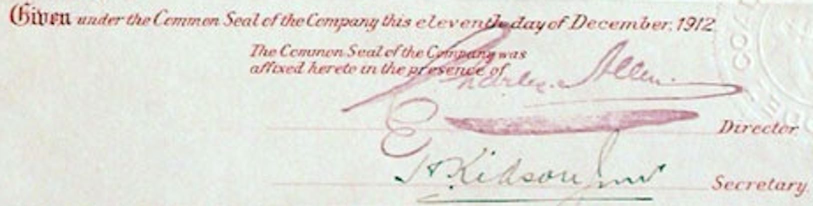 Documenti: Rodez Coal Company Ltd. - 1912 – Usato da Solothurn venduto da Sgasche 1