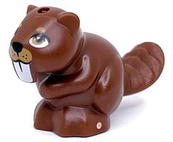 LEGO 5553pb01 Reddish Brown Beaver, Friends Style