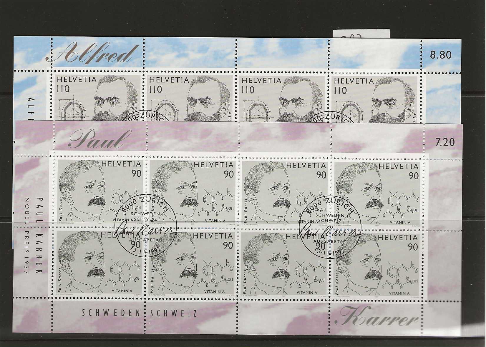 Tutti i francobolli: timbre 927 et 928 feuillet de 8 – Usato da Sorvilier venduto da carose01