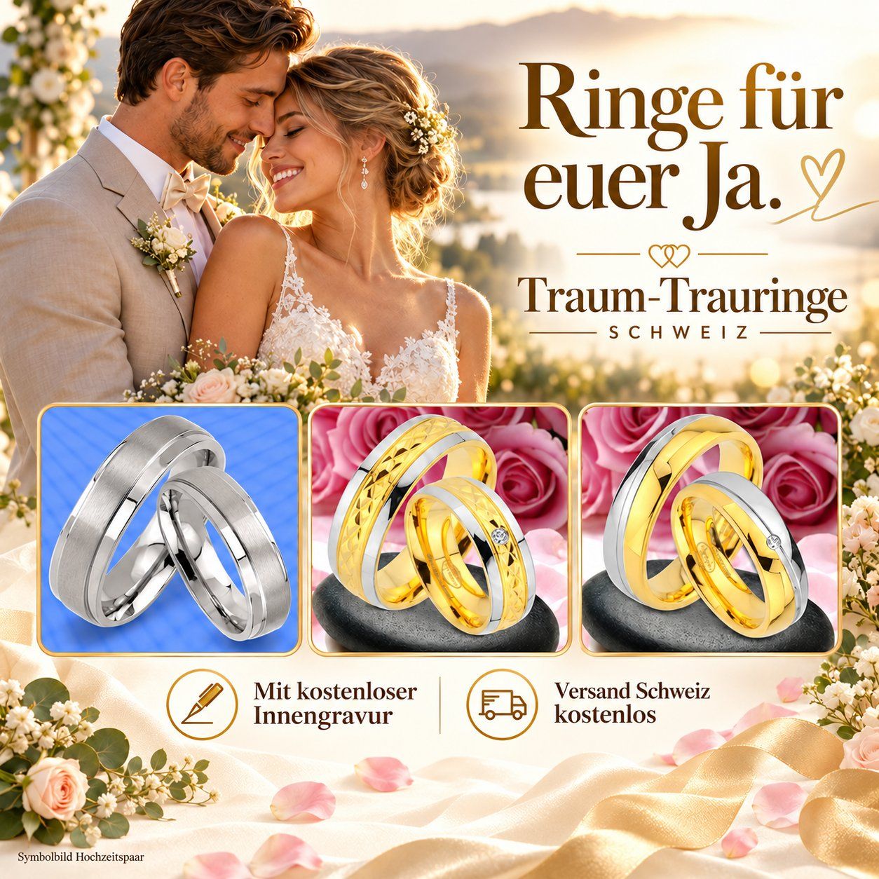 Ringe: Ringmesser Trauringe / Eheringe aus Edelstahl mit Gravur – Neu und originalverpackt aus Dübendorf von Alessandro-DG