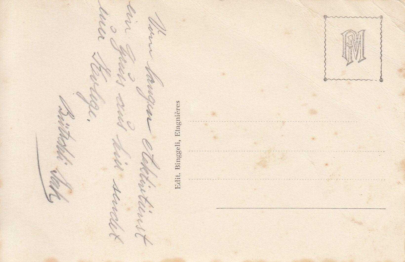 Cartoline postali: Etagnières ca. 1945 – Usato da Bürglen TG venduto da StampGraf 1