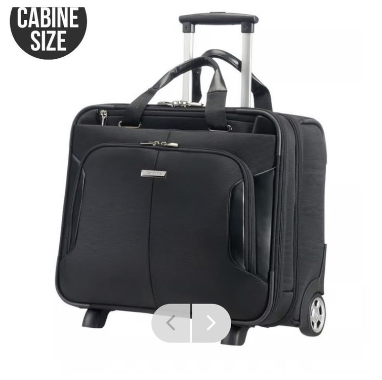 A1 FASHION GOODS Pilot Case op Wielen Faux Lederen Grote Zakelijke Aktetas Cabine Size Reistas, Zwart, Carry-on 20, Pilootkoffer