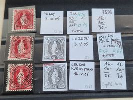 Stehende 75D, verschiedene Plattenfehler, ab 1.-