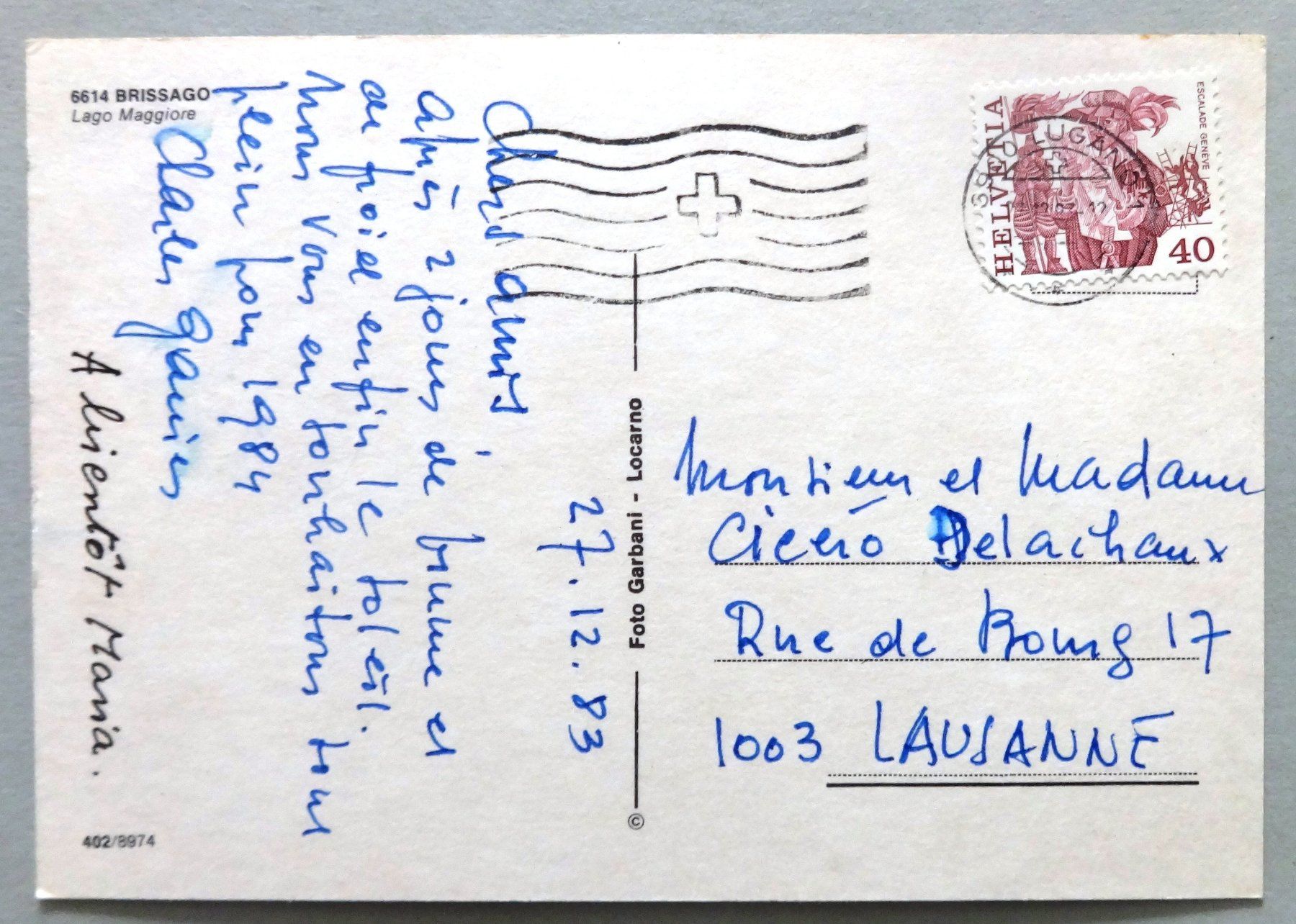Cartoline postali: Brissago - Lago Maggiore – Usato da Fétigny venduto da Billy2miny 1