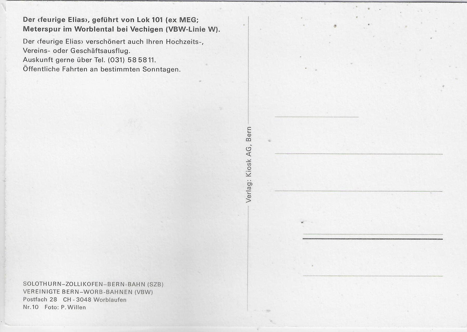 Cartoline postali: Solothurn-Zollikofen-Bern-Bahn - bei Vechigen – Usato da Ettingen venduto da Kartenplanet 1