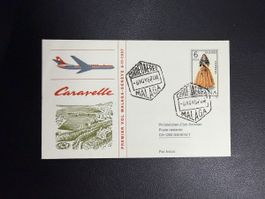 Swissair Erstflugbrief Malaga - Genf 1967