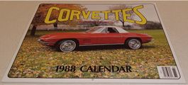 VINTAGE 1988 CALENDAR OF CORVETTES  Collector's Edition USA