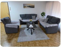 3-teilige Polstergruppe / Sofagarnitur 3+2+1 – Grau