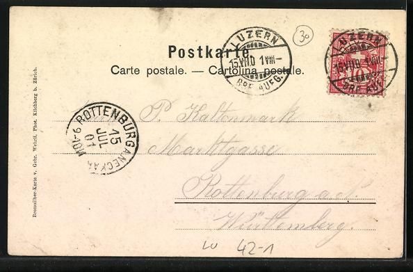 Cartoline postali: Luzern, Eidg. Schützenfest 1901, Stadta – Usato da Berlin venduto da bartko-reher 1