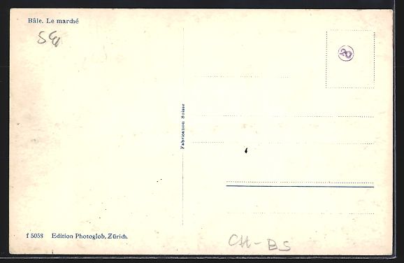 Cartoline postali: Basel / Bâle, Le marché, Marktplatz mi – Usato da Berlin venduto da bartko-reher 1