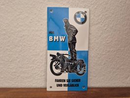 Emailschild BMW Motorrad Werkstatt Service Emaille Schild