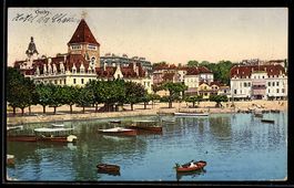 AK Ouchy, Uferpartie mit Schloss, 1912