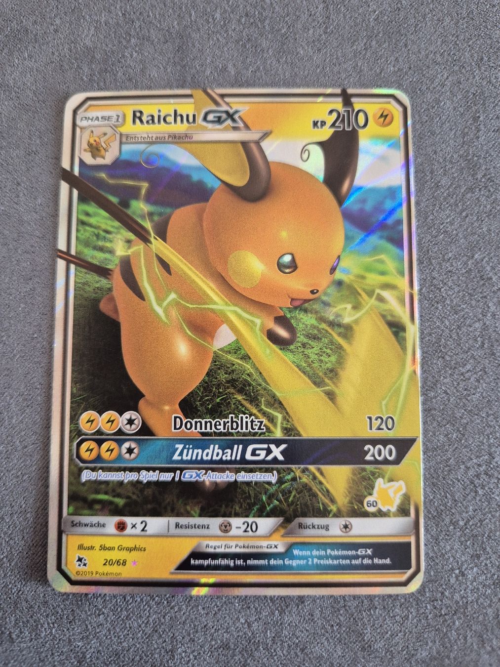 Pokémon Carte collezionabili: Pokémon Raichu GX - 20/68 - 2019 – Usato da Oron-la-Ville venduto da n_a_t_e_a_g