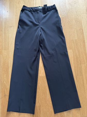 BLACK WIDE-LEG TROUSERS
