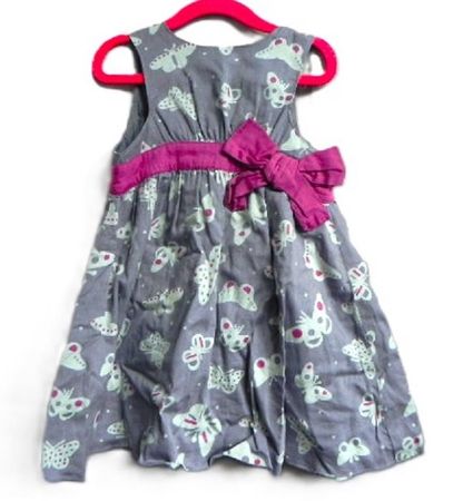 ab Übergang Gr. 80/86 süsses Kleid grau magenta