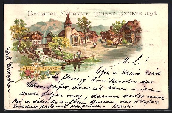 Cartoline postali: Litho Genève, Exposition Nationale 1896 – Usato da Berlin venduto da bartko-reher