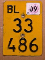 Velonummer BL 2009 gelb Mofanummer Plaque Mofa