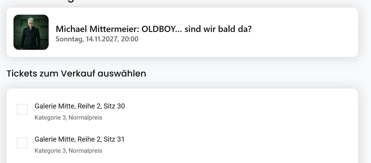 Biglietti: Michael Mittermeier - OLDBOY,14.11.27, Bern, 2 Tickets – Nuovo (secondo la descrizione) da Steffisburg venduto da Dali5 2
