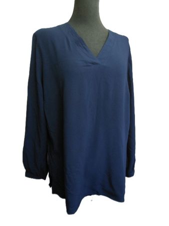 ca. Gr. 44 ADAGIO Tunika-Bluse Viskose d'blau  s.Masse