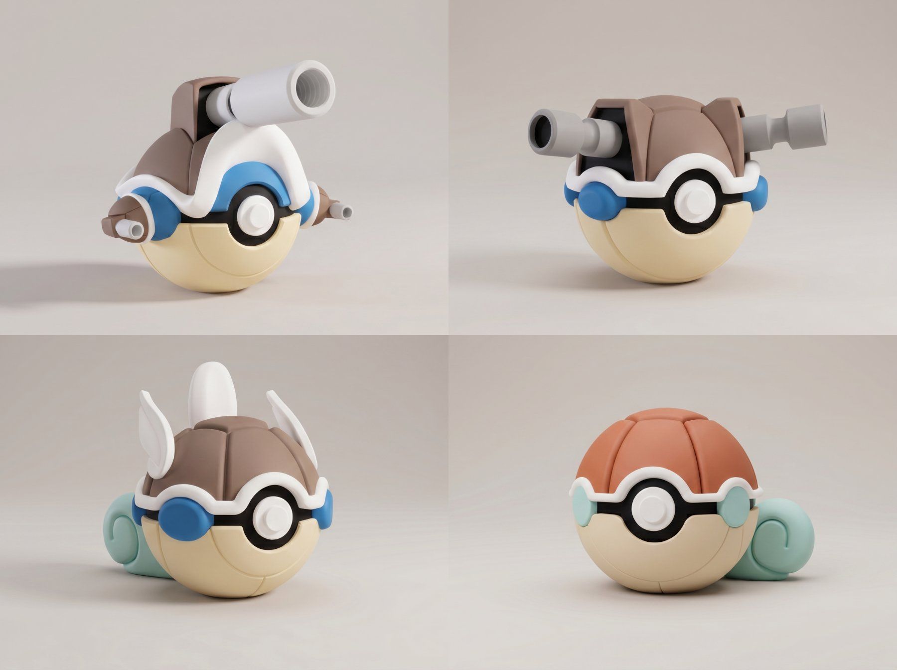 Statuette: Pokeball Squirtle Evolution Set - 3D Printed – Nuovo (secondo la descrizione) da Ligornetto venduto da Nero_Forma_3D