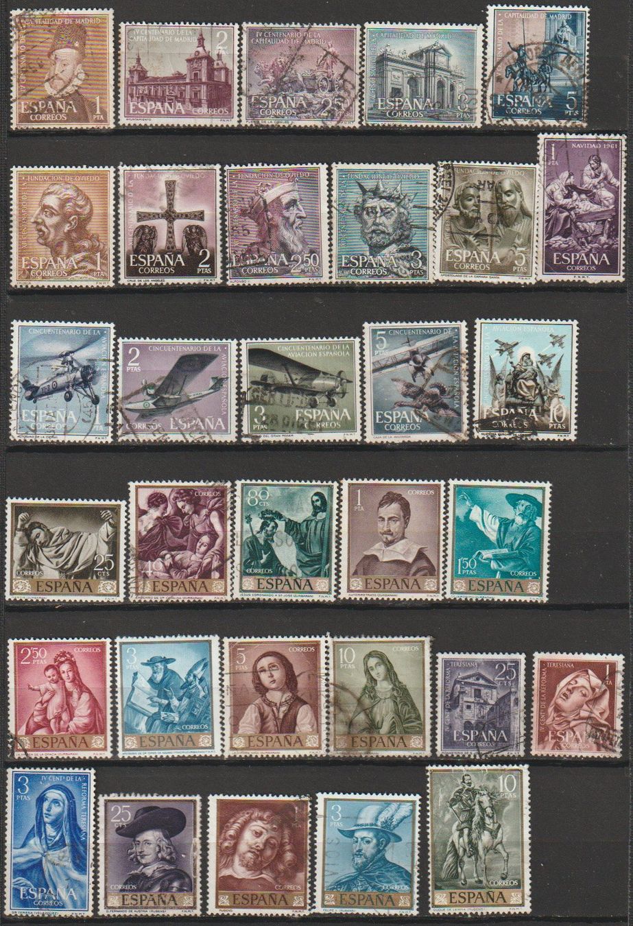 Alle Briefmarken: Espagne 1960 lots – Gebraucht aus Crans-Montana von kira56 1