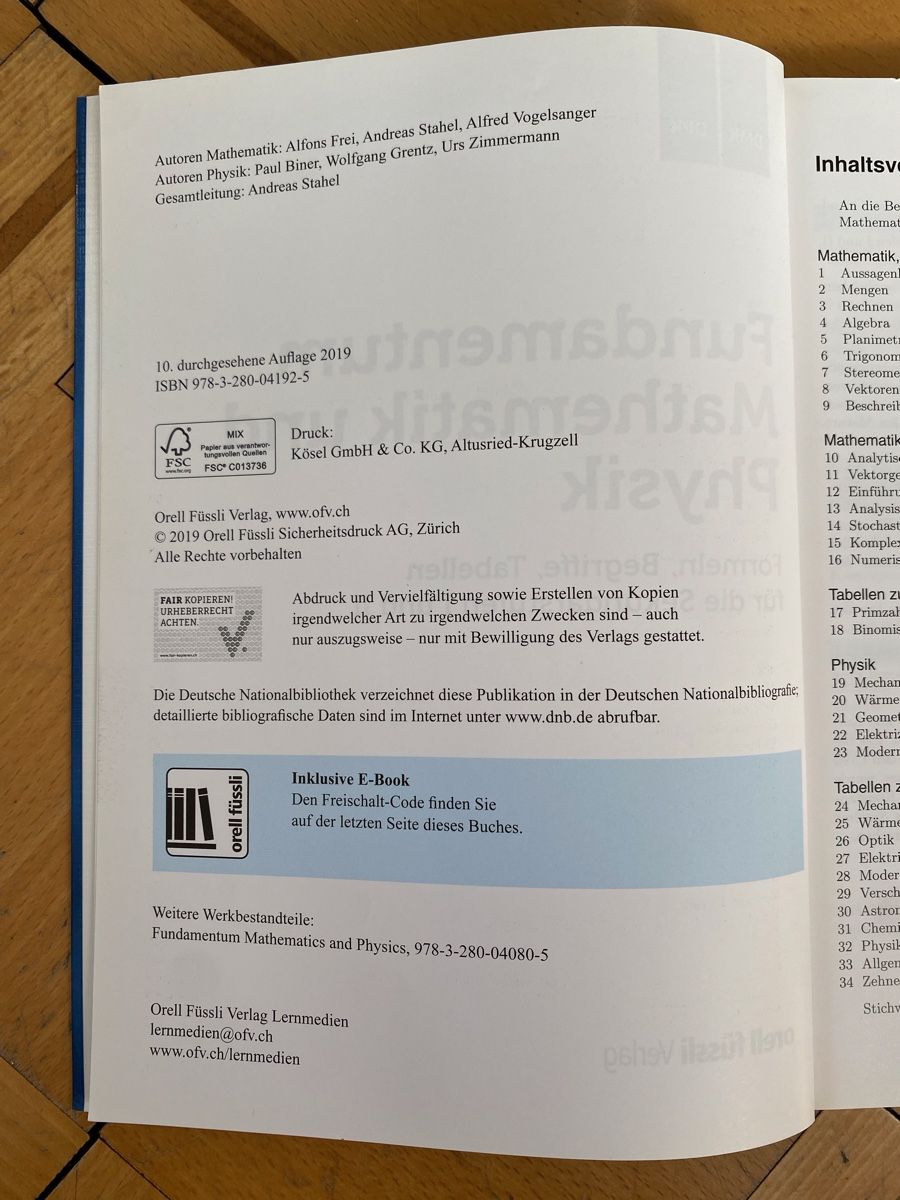Libri: Fundamentum Mathematik und Physik – Nuovo (secondo la descrizione) da Rorschach venduto da Fliegenflieger 1