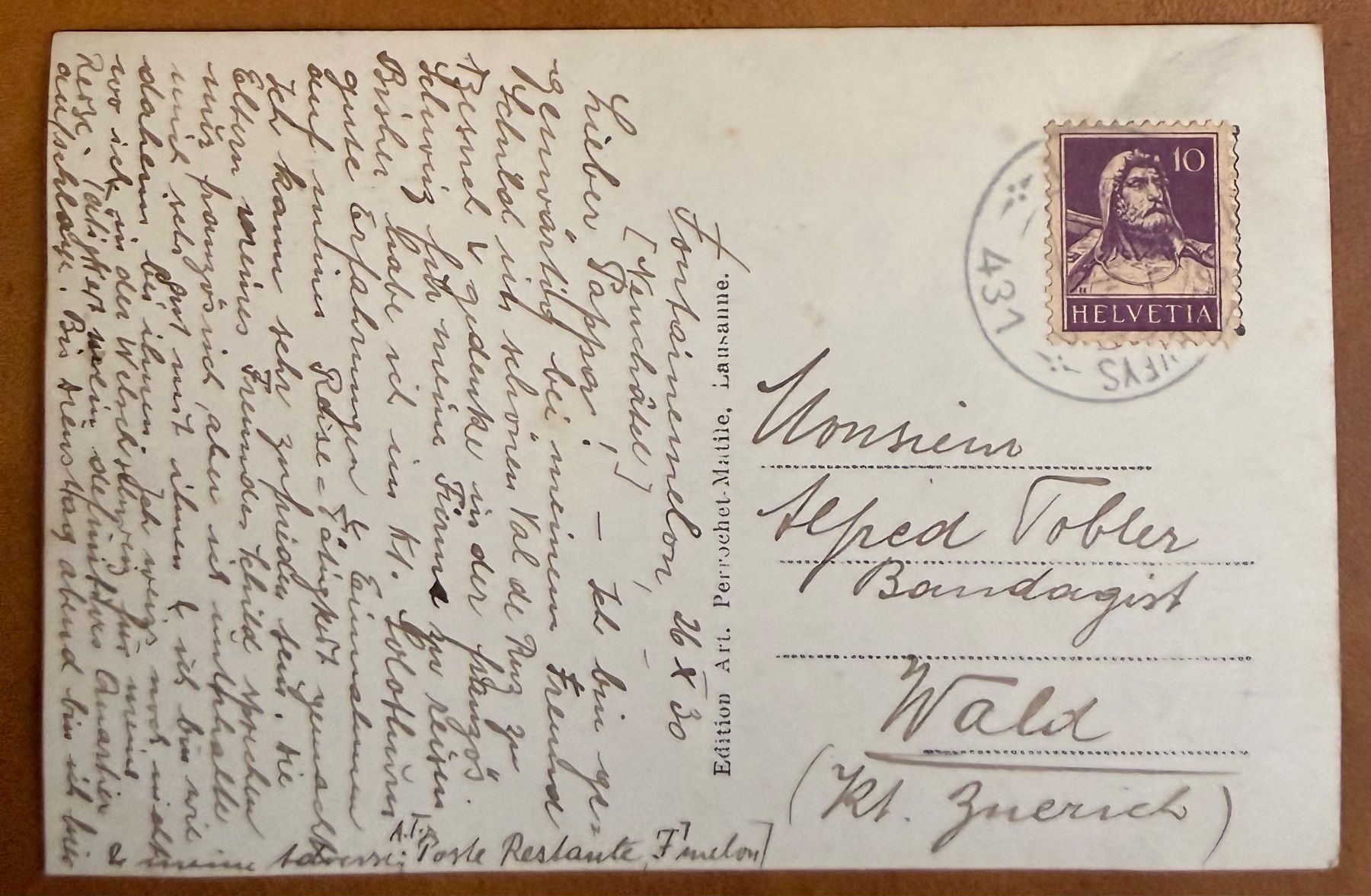 Cartoline postali: Val de Ruz - 1930 – Usato da Lutry venduto da Ediego 1