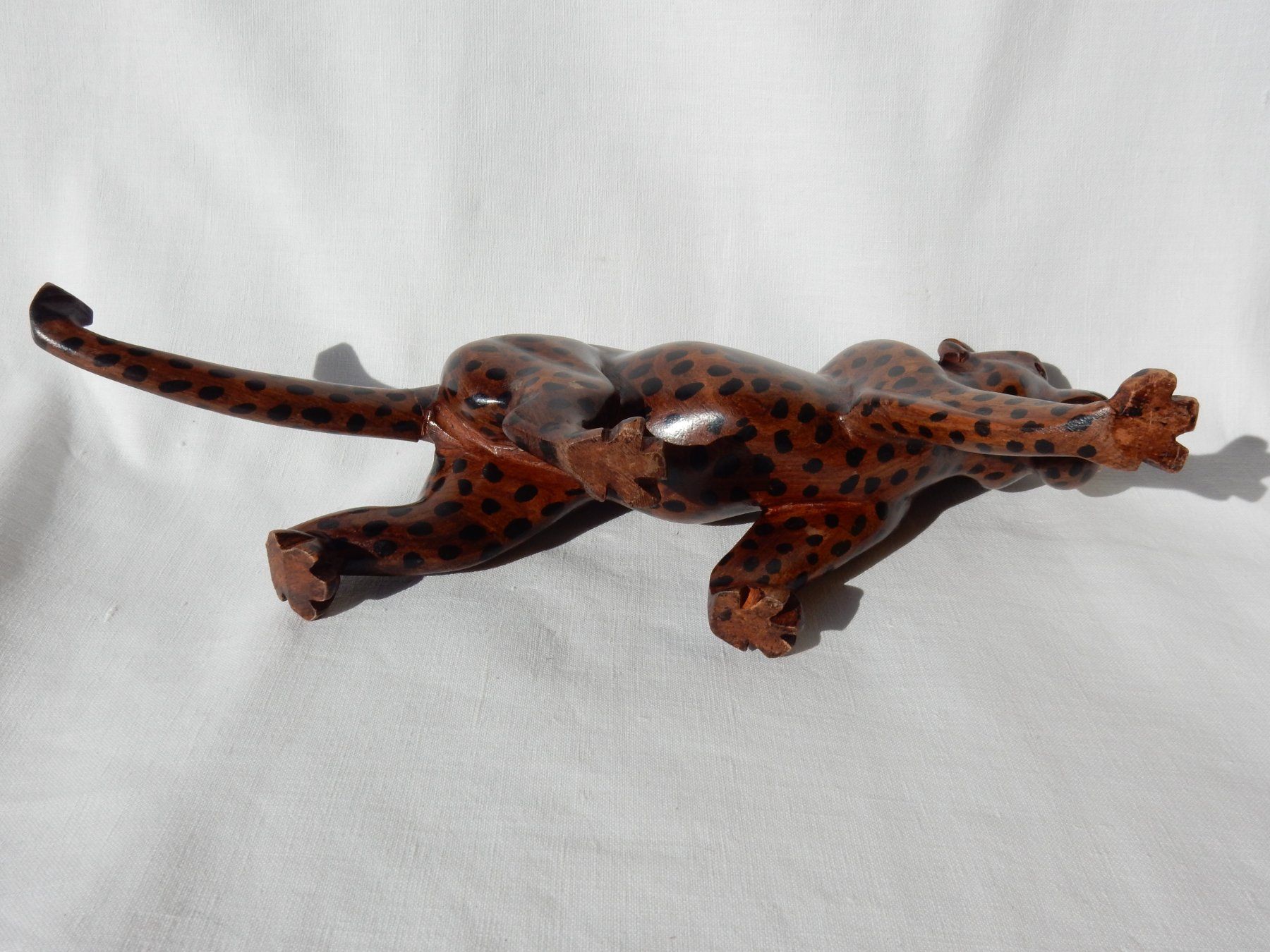 Statuette: **WUNDERSCHÖNE HOLZFIGUR LEOPARD, Deko-Objekt, Rarität!** – Usato da zürich venduto da Heidiho1 4