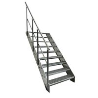 Stahltreppe 9 Stufen+Geländer 100x171cm