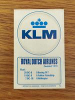 KLM alter Airline-Logo Kleber / Sticker um 1970