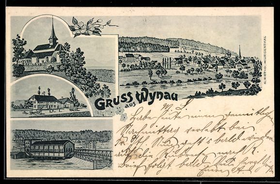 Ansichtskarten: AK Wynau, Kirche, Wehranlage, 1900 – Gebraucht aus Berlin von bartko-reher