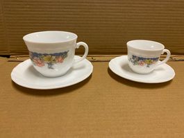 Kaffee und Espresso Tassen mit Unterteller