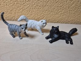 3x Bullyland Katzenfiguren, ideal für Sammler!