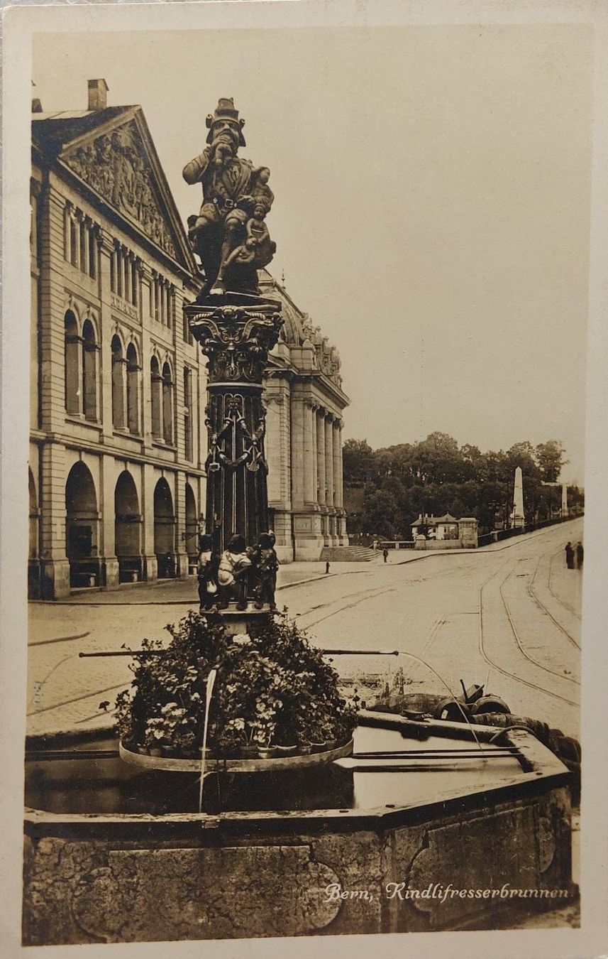 Cartoline postali: BERN  -  Kindlifresserbrunnen – Usato da Delémont venduto da Domdom1
