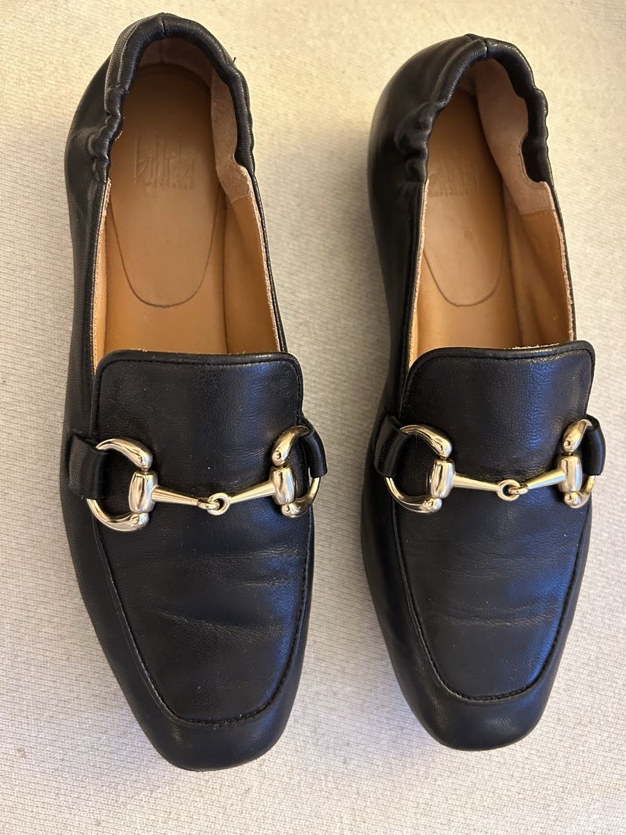 Damenschuhe: Billibi, mocassin cuir avec boucle dorée, noir, pointure 38, – Gebraucht aus Lausanne von lavirgule