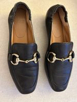 Billibi, mocassin cuir avec boucle dorée, noir, pointure 38,