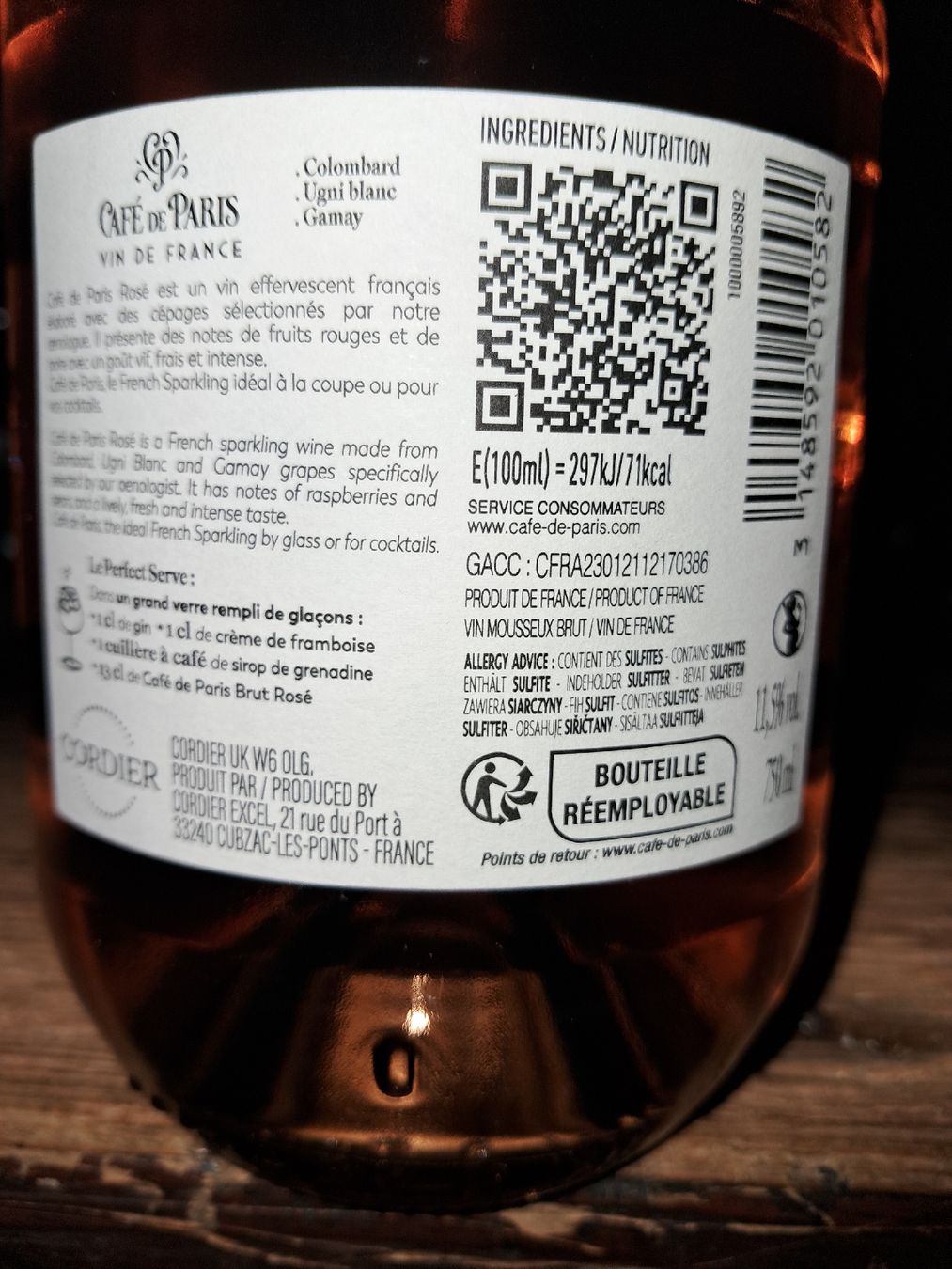 Wein: Café de Paris Blanc de Blancs Brut rosé – Neu und originalverpackt aus Le locle von juliensaran 3