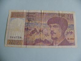 20 France Francs Schein, 1997, Claude Debussy, Top!