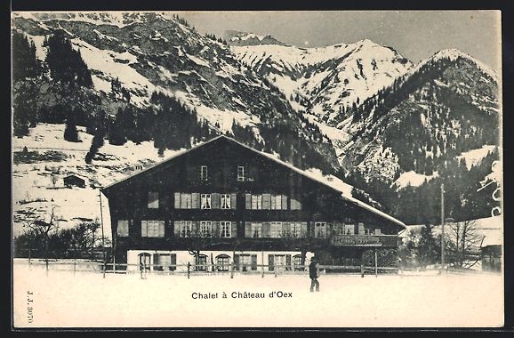 Cartoline postali: AK Chateau d'Oex, Chalet – Usato da Berlin venduto da bartko-reher