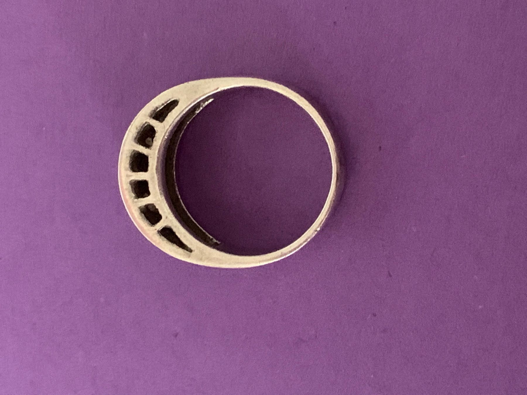 Ringe: Silberring lamellenglas schwarzweiss 57 – Gebraucht aus Dittingen von Bellevista 3