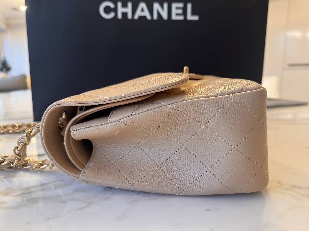 Chanel Borse da donna: Chanel Classic Double Flap Large Beige Caviar – Nuovo e nell'imballaggio originale da Zürich venduto da SAM16 2